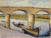 unknow artist The Bridge at Remich oil painting on canvas
